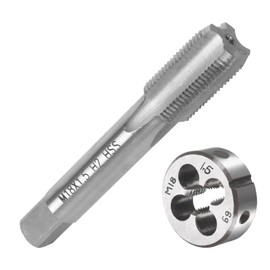 Fleymu M18 x 1.5 Metric Tap and Die Set, HSS Tap and Die Set, Right Thread Fine Thread Cutter, Straight Fluted Tap, Tap Set