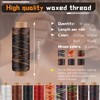 Axmru 10 Pieces Waxed Thread(55 yard/color) Leather Sewing Wax Thread