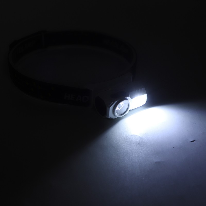 Bright LED Rechargeable Headlight USB Charging Sensing Hiking Head Lamp