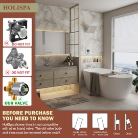 HoliSpa Shower Faucet Set, Chrome Tub Shower Faucet with All-Metal 8-Inch Rainfall Showerhead and Bathtub Spout, Single-Handle Tub Shower-Trim Kit with Valve, Polished Chrome