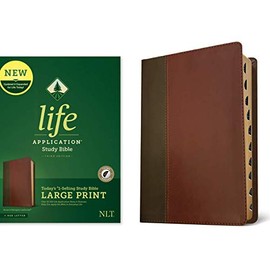 Tyndale NLT Life Application Study Bible, Third Edition, Large Print (LeatherLike, Brown/Mahogany, Indexed, Red Letter) â New Living Translation Bible, Large Print Study Bible for Enhanced Readability