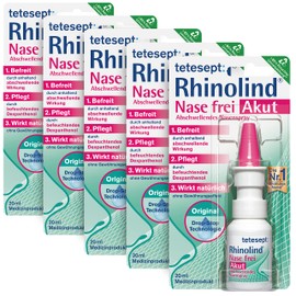 tetesept tetesept Rhinolind Nase frei Abschwellendes Nasenspray ?C Nasenspray abschwellend bei Erk?ltung & Schnupfen - befreit & pflegt die verstopfte und wunde Nase ?C 5 x 20 ml