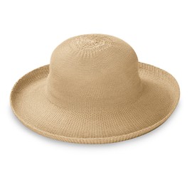 Wallaroo Hat Company Women’s Petite Victoria Sun Hat – Packable Design and Adjustable Sizing for Smaller Crown Sizes – Sophisticated Style for Parties, Beach and Outdoor Events (Tan)