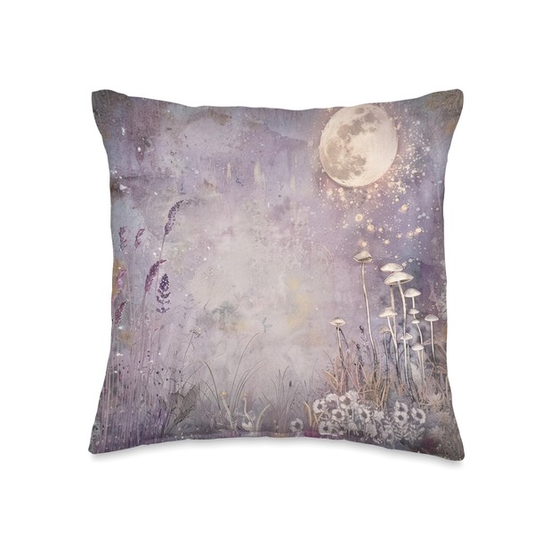 Moonlit Fairy Garden Junk Journal Pattern Purple Pink Moon Throw