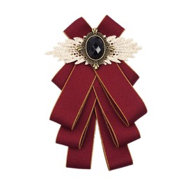 Topz red bow ties for men women wedding bowtie bowknot self tie bow brooch collar pin fashion cravat PreTied Neck Tie bowknot Bow Tie brooch for shirts (B red)