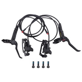 soonbuy Hydraulic Brake Kit, Electric Bicycle Double Piston Disc Brake, Power Shutdown, Electric Bicycle Brake, Aluminum Alloy Oil Disc Brake, 1 Pair Oil Brake (Front, Rear)