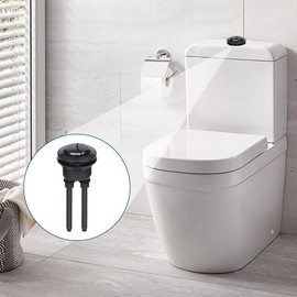 Toilet Push Button 38mm Thread Diameter Dual Push Flushing Button Toilet Water Tank Button Replacement Accessories for Bathroom Toilet Water Tank Repair (Colour:Black)