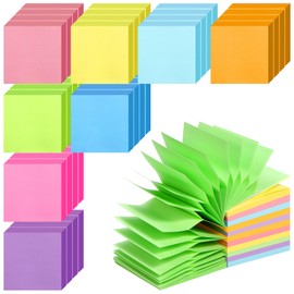 32 Pads Pop Up Sticky Notes 3x3 Refills Accordion Sticky Notes Refills 8 Bright Color Post Stickies Bulk Adhesive Memo Pad Colorful Popup Notes for Dispenser Home Office School Supplies