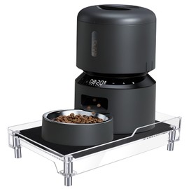 Beautyflier Raised Dog Feeder Stand Elevated Holder for Automatic Cat & Dog Feeders Pet Water Bowl Dispenser Stand Adjustable Fits Small Jugs Holds 5KG, Black (Holder ONLY)