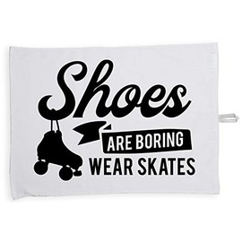 Hippowarehouse Shoes are boring wear skates Tea Towel Eco Printed Dish Cloth Kitchen accessory 50cmx70cm 100% Cotton