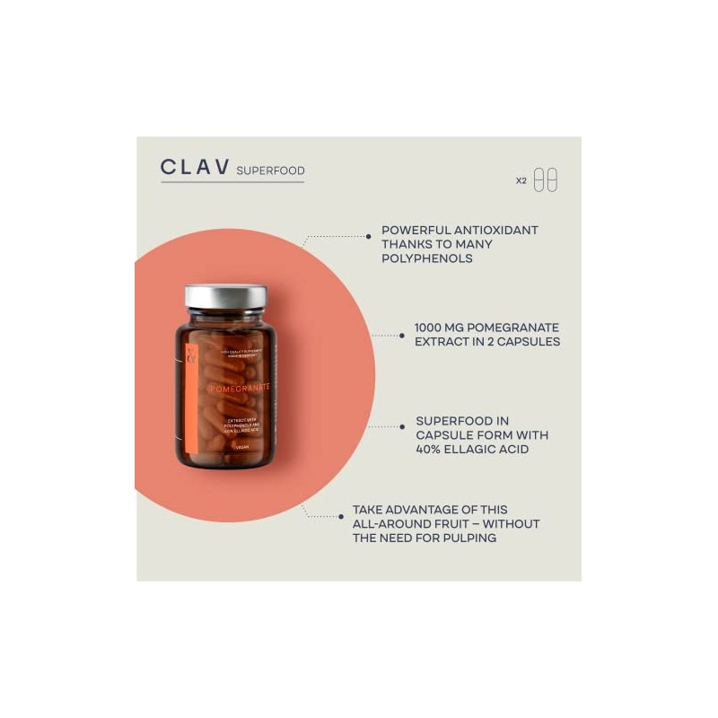 1000mg Pomegranate Extract per Daily Dose | Rich in Polyphenols