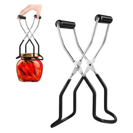 Elegital Canning Jar Lifter Tongs,Anti-Slip Stainless Steel Canning Jar Lifter with Safe Grip Handle for Canning Jars Mason Jars, Jar Lifter Canning Wide-Mouth Clip,Canning Supplies