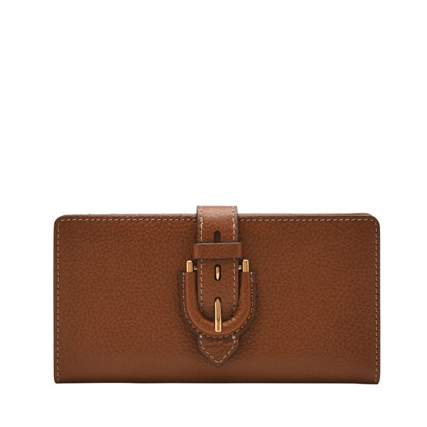 Fossil Women's Harwell Tab Bifold, Large Medium Brown