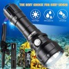 Hecloud Underwater 400ft Waterproof LED Scuba Dive Light Rechargeable Diving