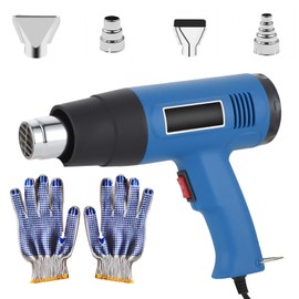 Nizirioo Hot Air Blower Professional Heat Gun Hot Air Blower Hot Air Blower 2000W Hot Air Gun Hot Air Blower with 2 Heat Settings of 300°C & 500°C Including 4 Nozzles and Paint Scraper for Colour