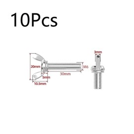 TOP-VIGOR 10Pcs Wing Bolts Wing Screws, M6*30mm Wing Butterfly Bolts Butterfly Screws, Butterfly Wing Screws Bolts, Thumb Hand Screws for Machine Fastener Machinery Equipment