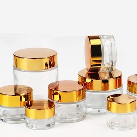 Transparent cream container cosmetic empty bottle 15g (Gold) / 투명 크림 용기 화장품 공병 15g (골드)