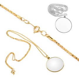 2 Pieces Magnifying Glass, Pendant Magnifier, Necklace Magnifier, Portable Magnifying Glass, Monocle Lens, Hanging Magnifying Glass, for Reading Books, Newspapers, Work or Travel
