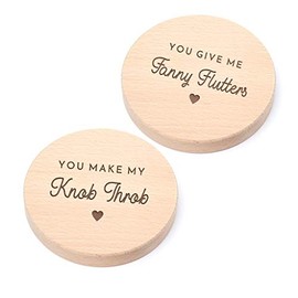 You Give Me Fanny Flutters/You Make My Knob Throb Coaster Set - Valentine's Day Anniversary Present for Husband Boyfriend Girlfriend Wife