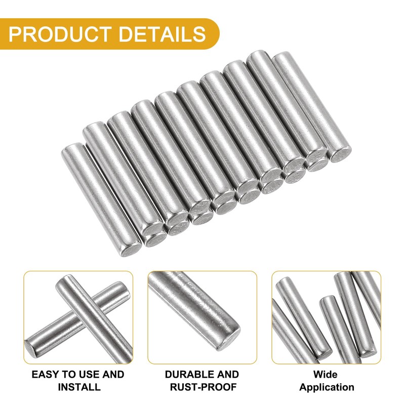 sourcing map 25 Pcs 4mm x 20mm Shelf Pins, Shelf