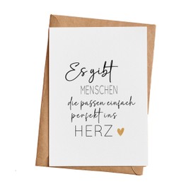 Grußkarte Karte Menschen Herztreffer, Geschenkkarte mit Briefumschlag Geschenke Geschenkideen Frauen Geburtstag Jahrestag, Klappkarte (KT_019)