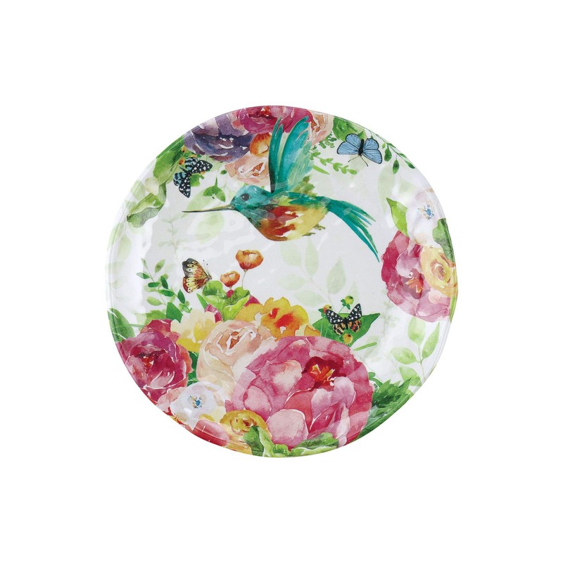 UPware 16 Piece Rose Garden Melamine Dinnerware Sets, Outdoor Dishes