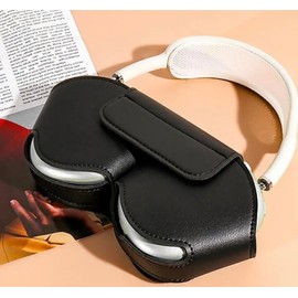 Uplift Us Marketplace Portable Carrying Travel Case Compatible with Apple AirPod Max Durable Vegan Leather (Black)