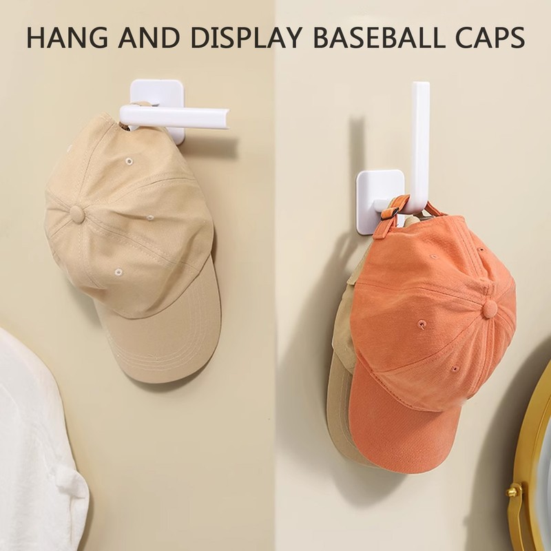 Baseball Hat Hanger Hook ABS Display Fixation Wall Mounted White