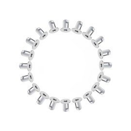 VPZMT .500 Grip 7/16" Aluminum Dzus Button Flush Allen Head Quarter Turn Fasteners (20-Pack) (Chrome)