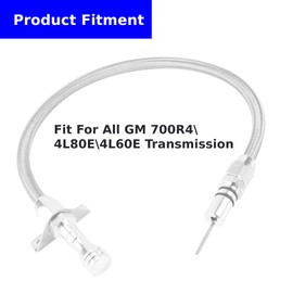 AmiliParts for Chevy GM 4L80E 700R4 4L60E Flexible Transmission Dipstick Tube with Firewall Mount Stainless Steel Braided Housing