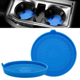 JOYTUTUS Car Cup Holder Coaster, 2.67 inch Universal Car Cup Holder Insert with Crystal Rhinestone, 2 Pcs Anti Slip Cup Holder Coasters for Car, Car Accessories for Women (Black with Diamond)