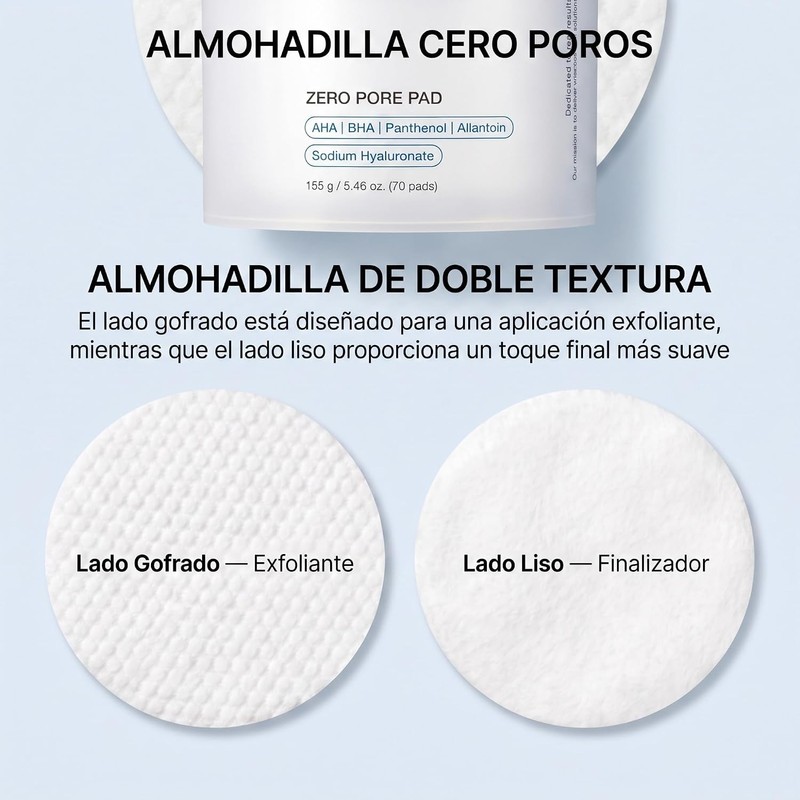 Zero Pore Pad, Pads Tonificantes AHA BHA, Ácido Láctico 4.5%,