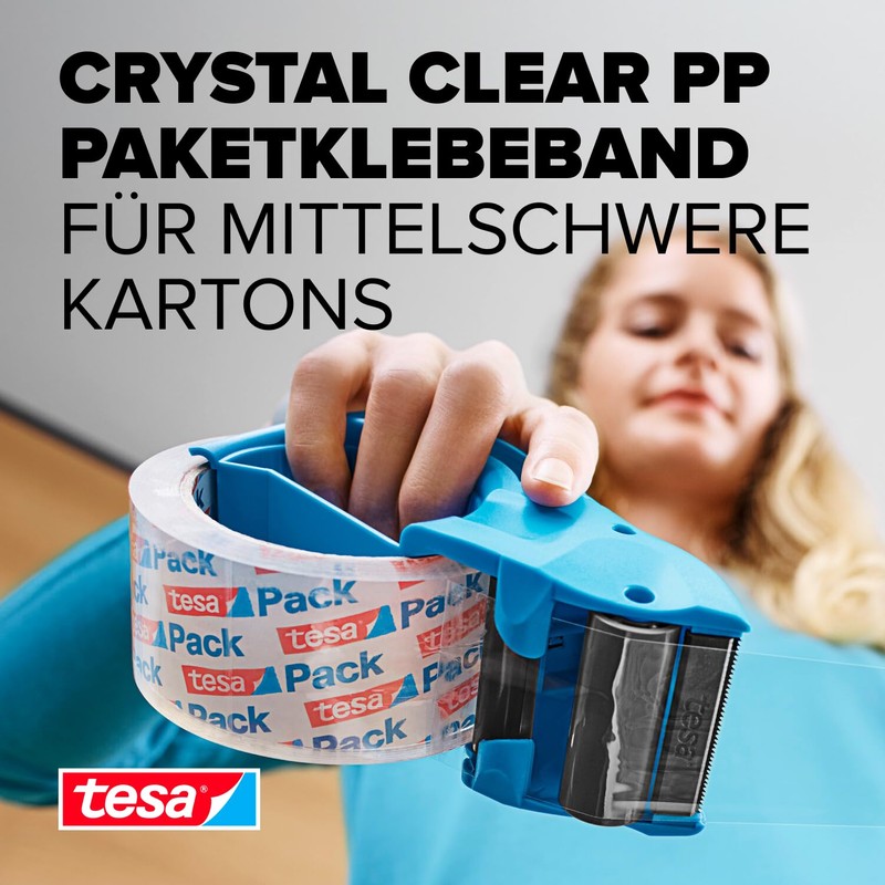 Tesa Crystal Clear Packing Tape 3 Rolls 66 m x