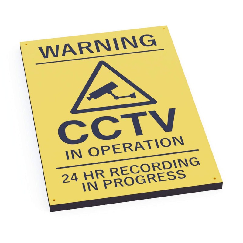 CCTV In Operation, Warning, Security, Sign, Notice, Black and Yellow