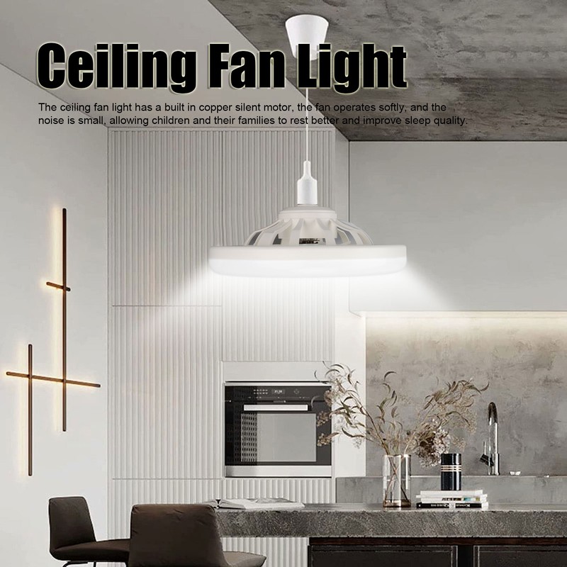 9.8in LED Ceiling Fan Light Quiet 3 Gears Ceiling Fan