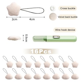 Gsrhzd Duvet Clips with 1 Hook Line Tool 1 Storage Box, 16 PCS Cute Non-Slip Quilt Clips to Keep Duvet in Place for Blanket Bed Sheet etc (White)