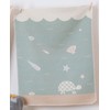 David Fussenegger Baby Blanket Light Green with Turtle Motif Cotton