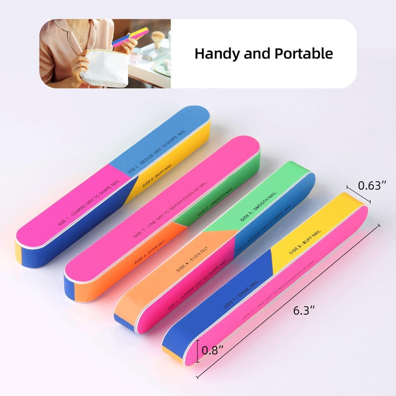 10 Pcs 7 Way Nail Buffer Blocks Nail Files Buffing