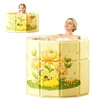 Genrenyen Portable Step-In Round Bathtub for Adults No Installation 31.5"L