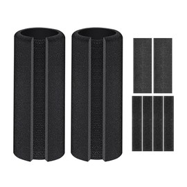 Pack of 2 Foam Handles, Tube Non-Slip Hand Grip Fitness Tool, 20 mm Inner Strap, 108 mm Length, Black for Sports, Fitness, Scooter, Travel and Motorcycle