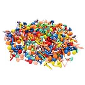 PATIKIL 4.5 x 8 mm Mini Brads for Paper Crafts, 200 Pcs Round Paper Fastener Metal for Art Crafting Projects, and DIY Decorative Scrapbooking, Assorted Colors