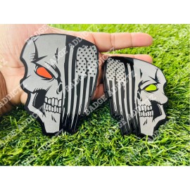 Badge Addictz Skull Emblem Badges Flag Color Changing Eyes Aggressive Badge Addictz New