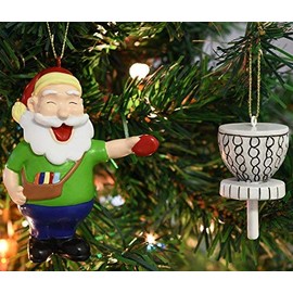 Tree Buddees Santa Frisbee Disc Golf Christmas Ornament 2 Piece Set