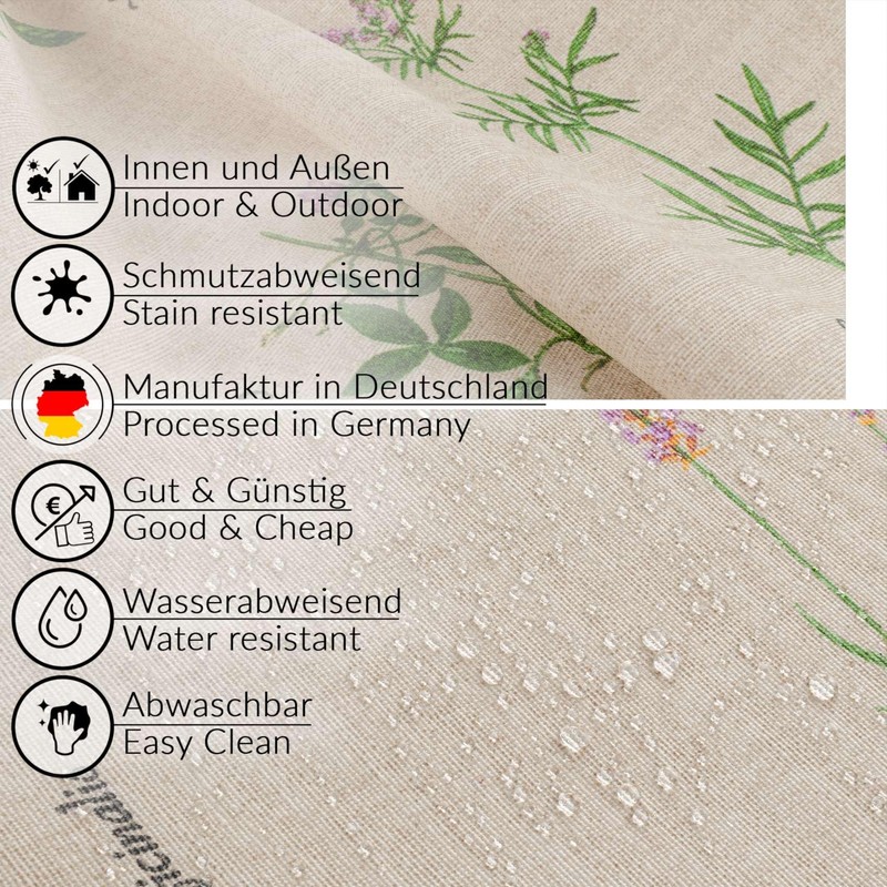 Tablecloth Made of Fabric, Textile, Washable, Table Linen, Cotton Polyester,