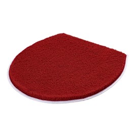 Kleine Wolke Elongated Lid Rug Cover with a Draw String Fit lids 17 to 18.5 in Long - Toilet Seat Cover - (W) 18.5in X (L) 19.7in - Red