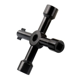 LWCUSNJ 1pc Electrical Cabinet Key,4 Way Utilities Key, Panel/Square/Triangle Key,Cross Key for Faucet,Gas Meter,Valve,Spigots,Electrical Cabinet Opening(black)