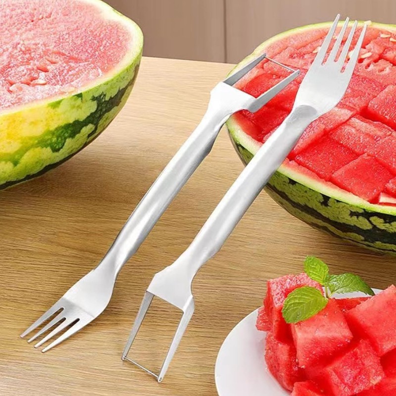 1PCS Watermelon Slicer Cutter, Stainless Steel Watermelon Fork Slicer, Watermelon