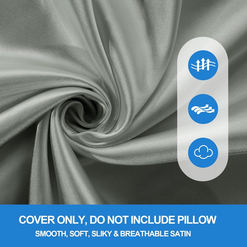 HOMBYS Satin Wedge Pillow Cover Leg Elevation Pillowcase -Silky &