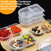 BTPIEL 10 Sets Reusable Snack Containers with Lids, Disposable Double