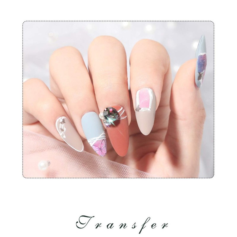 10pcs Flower Nail Foil Starry Sky Cherry Blossom Spring Nail